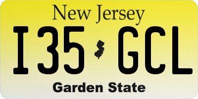 NJ license plate I35GCL