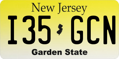 NJ license plate I35GCN