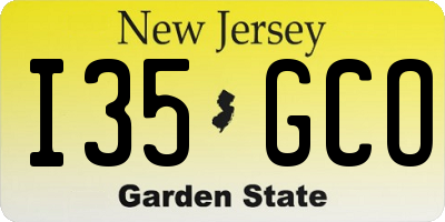 NJ license plate I35GCO