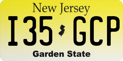 NJ license plate I35GCP