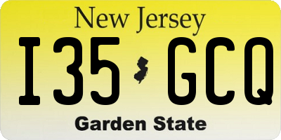 NJ license plate I35GCQ