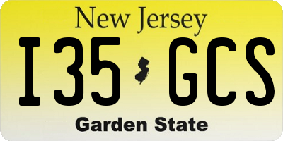 NJ license plate I35GCS