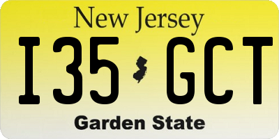 NJ license plate I35GCT