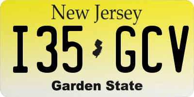 NJ license plate I35GCV