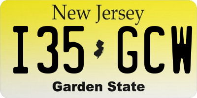 NJ license plate I35GCW