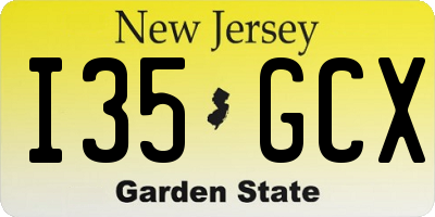 NJ license plate I35GCX