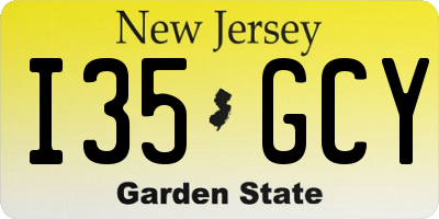 NJ license plate I35GCY
