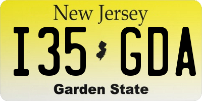 NJ license plate I35GDA