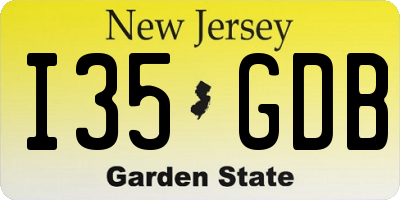 NJ license plate I35GDB