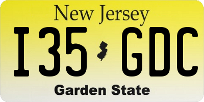 NJ license plate I35GDC