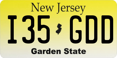 NJ license plate I35GDD