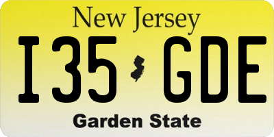 NJ license plate I35GDE
