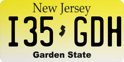 NJ license plate I35GDH