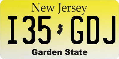 NJ license plate I35GDJ