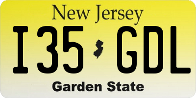 NJ license plate I35GDL