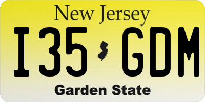 NJ license plate I35GDM
