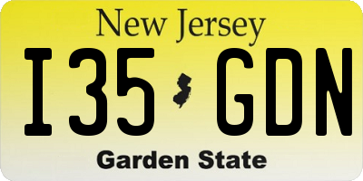 NJ license plate I35GDN