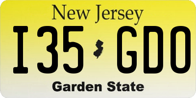 NJ license plate I35GDO