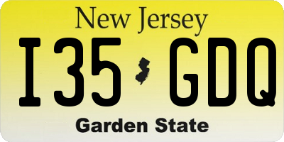 NJ license plate I35GDQ