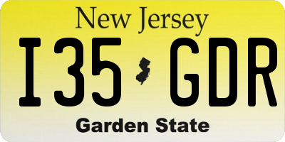 NJ license plate I35GDR