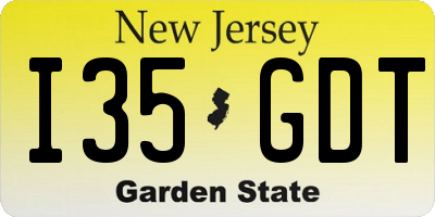 NJ license plate I35GDT