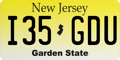 NJ license plate I35GDU
