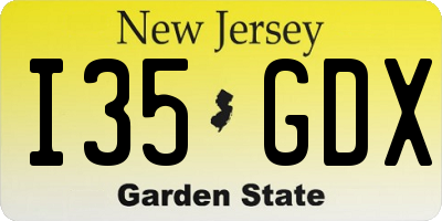 NJ license plate I35GDX