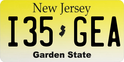 NJ license plate I35GEA