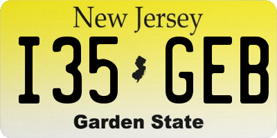 NJ license plate I35GEB