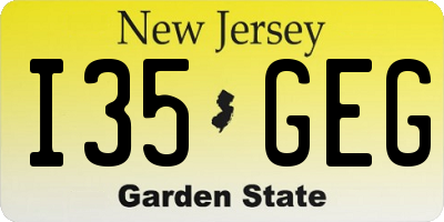 NJ license plate I35GEG