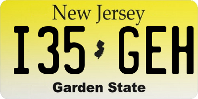 NJ license plate I35GEH