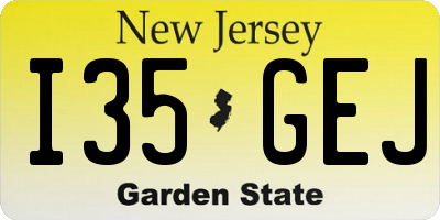 NJ license plate I35GEJ