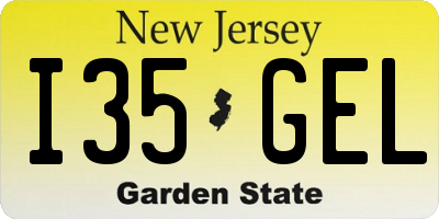 NJ license plate I35GEL
