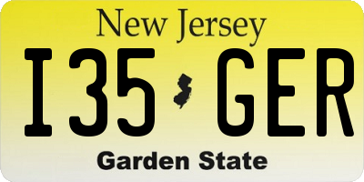 NJ license plate I35GER
