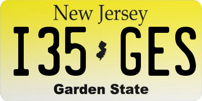 NJ license plate I35GES