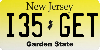 NJ license plate I35GET