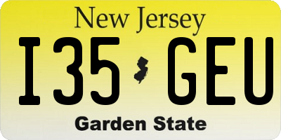 NJ license plate I35GEU