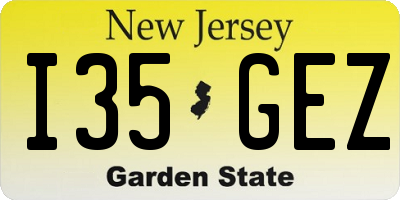NJ license plate I35GEZ