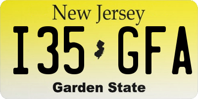 NJ license plate I35GFA