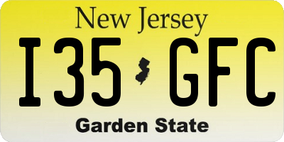 NJ license plate I35GFC