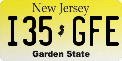 NJ license plate I35GFE