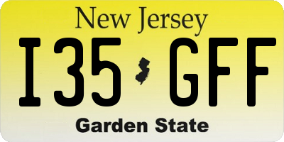 NJ license plate I35GFF