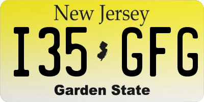 NJ license plate I35GFG