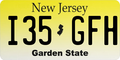 NJ license plate I35GFH