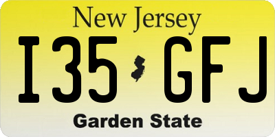 NJ license plate I35GFJ