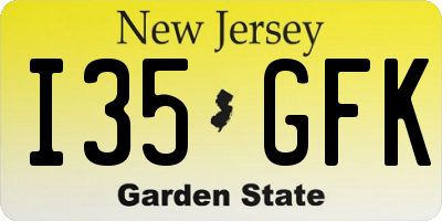 NJ license plate I35GFK
