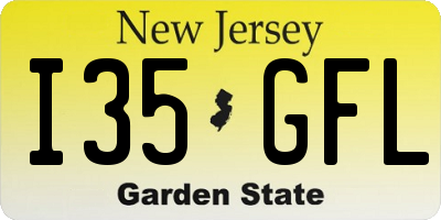 NJ license plate I35GFL