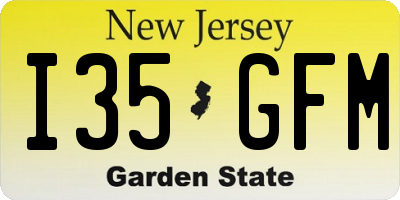 NJ license plate I35GFM