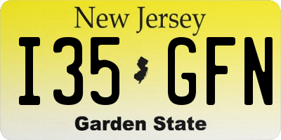 NJ license plate I35GFN