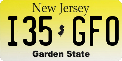NJ license plate I35GFO